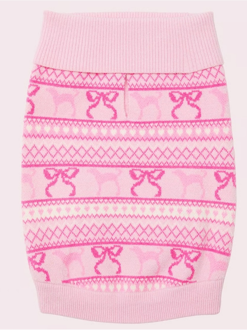 Victoria’s Secret PINK x LoveShackFancy Pink Patterned Bow Knit Pet Dog Sweater